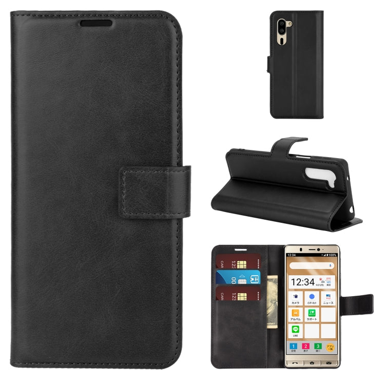 For Sharp Senior Retro Calf Pattern Buckle Horizontal Flip Leather Case with Holder & Card Slots & Wallet