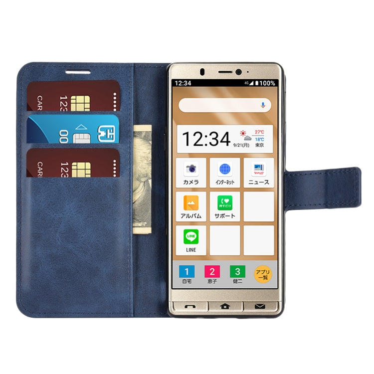 For Sharp Senior Retro Calf Pattern Buckle Horizontal Flip Leather Case with Holder & Card Slots & Wallet