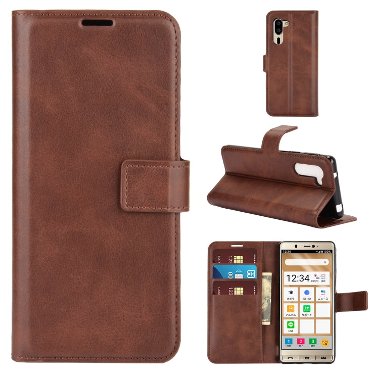 For Sharp Senior Retro Calf Pattern Buckle Horizontal Flip Leather Case with Holder & Card Slots & Wallet