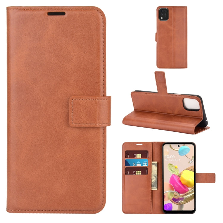 For LG K42 Retro Calf Pattern Buckle Horizontal Flip Leather Case with Holder & Card Slots & Wallet