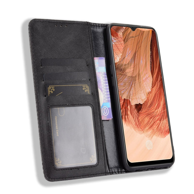 For OPPO F17 / A73 2020 Magnetic Buckle Retro Crazy Horse Texture Horizontal Flip Leather Case with Holder & Card Slots & Photo Frame
