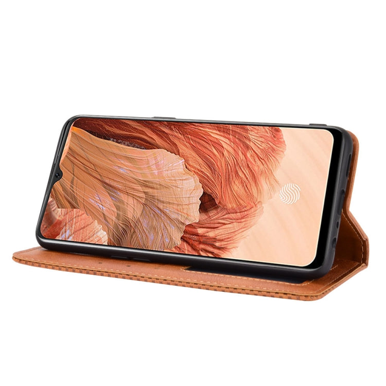 For OPPO F17 / A73 2020 Magnetic Buckle Retro Crazy Horse Texture Horizontal Flip Leather Case with Holder & Card Slots & Photo Frame