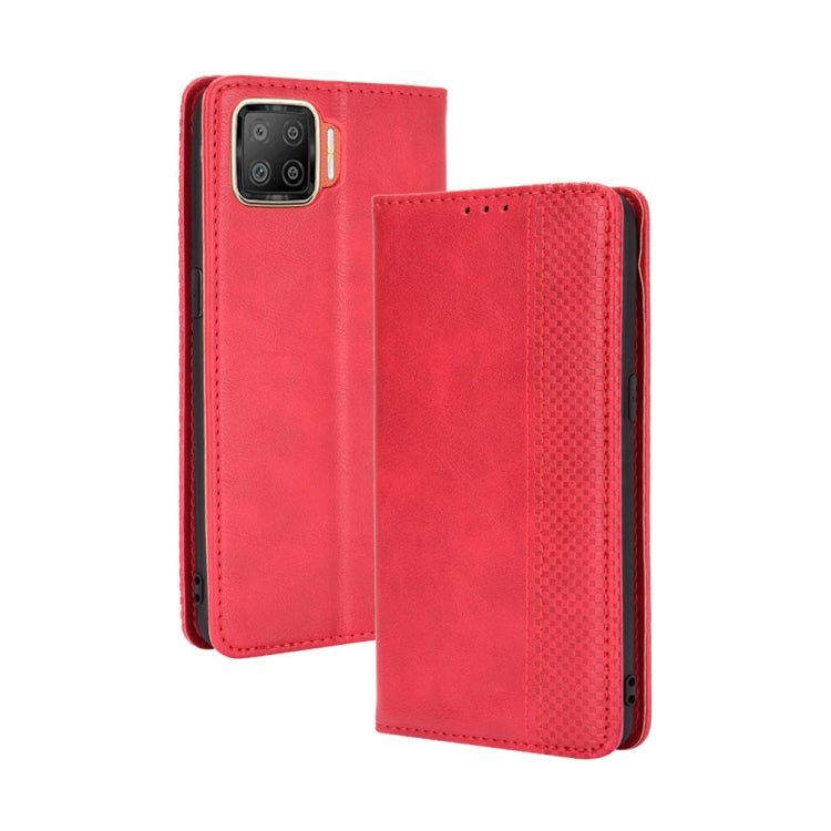 For OPPO F17 / A73 2020 Magnetic Buckle Retro Crazy Horse Texture Horizontal Flip Leather Case with Holder & Card Slots & Photo Frame