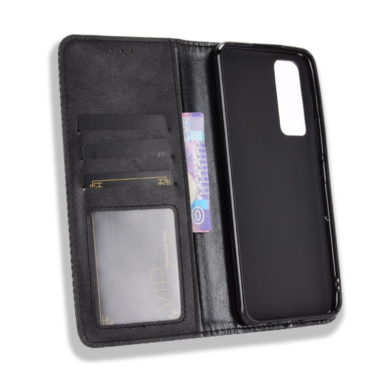 For vivo V20 SE/Y70 2020 Magnetic Buckle Retro Crazy Horse Texture Horizontal Flip Leather Case , with Holder & Card Slots & Photo Frame