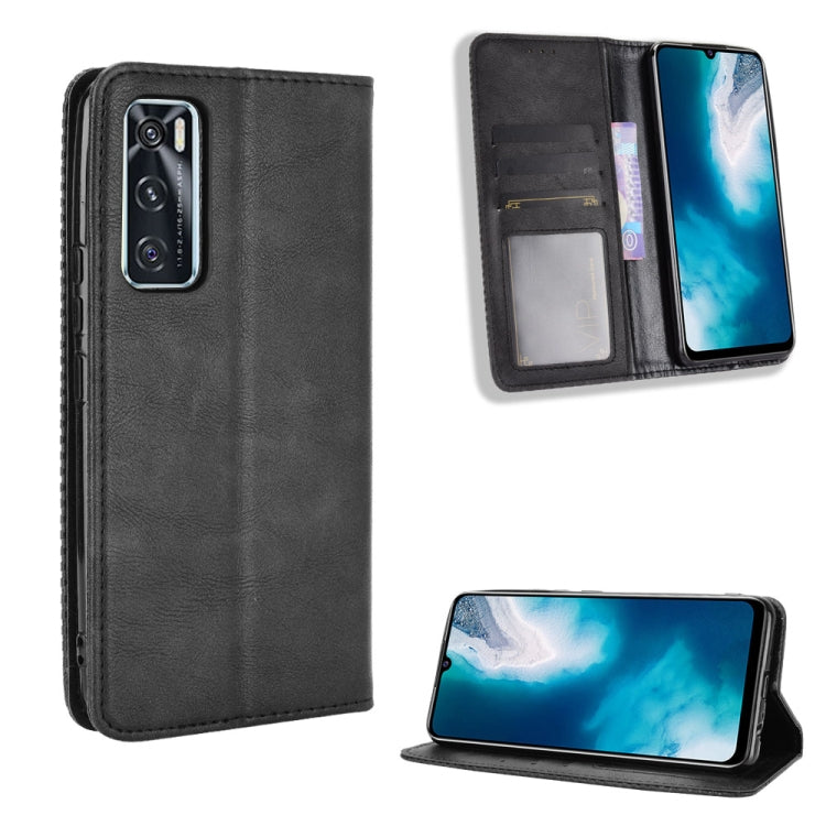 For vivo V20 SE/Y70 2020 Magnetic Buckle Retro Crazy Horse Texture Horizontal Flip Leather Case , with Holder & Card Slots & Photo Frame