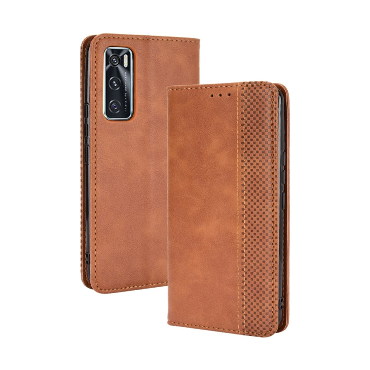 For vivo V20 SE/Y70 2020 Magnetic Buckle Retro Crazy Horse Texture Horizontal Flip Leather Case , with Holder & Card Slots & Photo Frame