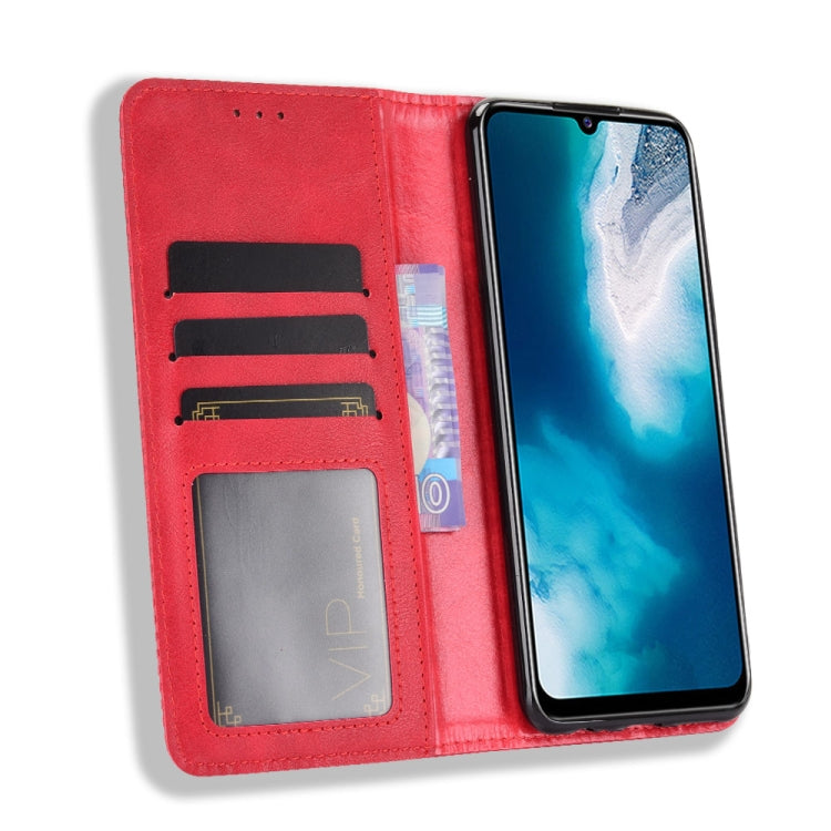 For vivo V20 SE/Y70 2020 Magnetic Buckle Retro Crazy Horse Texture Horizontal Flip Leather Case , with Holder & Card Slots & Photo Frame