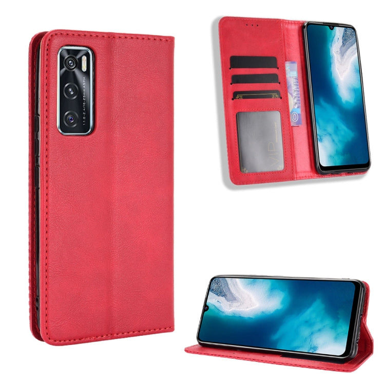 For vivo V20 SE/Y70 2020 Magnetic Buckle Retro Crazy Horse Texture Horizontal Flip Leather Case , with Holder & Card Slots & Photo Frame