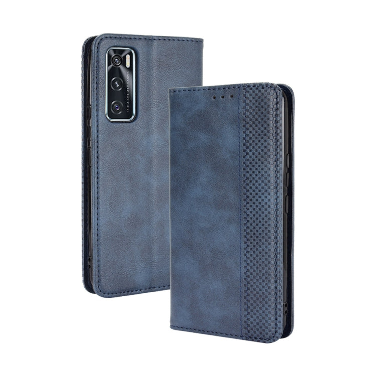 For vivo V20 SE/Y70 2020 Magnetic Buckle Retro Crazy Horse Texture Horizontal Flip Leather Case , with Holder & Card Slots & Photo Frame