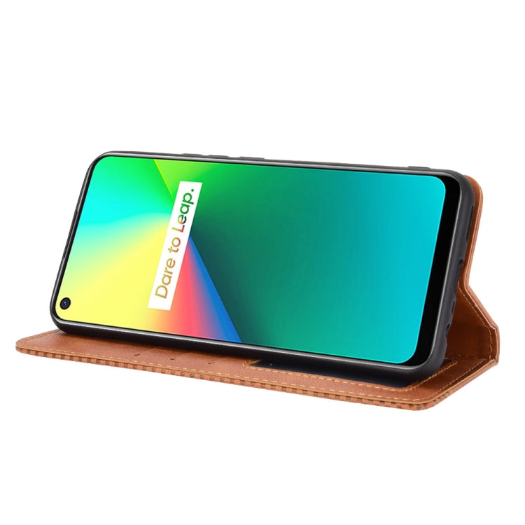 For OPPO Realme C17/ Realme 7i Magnetic Buckle Retro Crazy Horse Texture Horizontal Flip Leather Case with Holder & Card Slots & Photo Frame