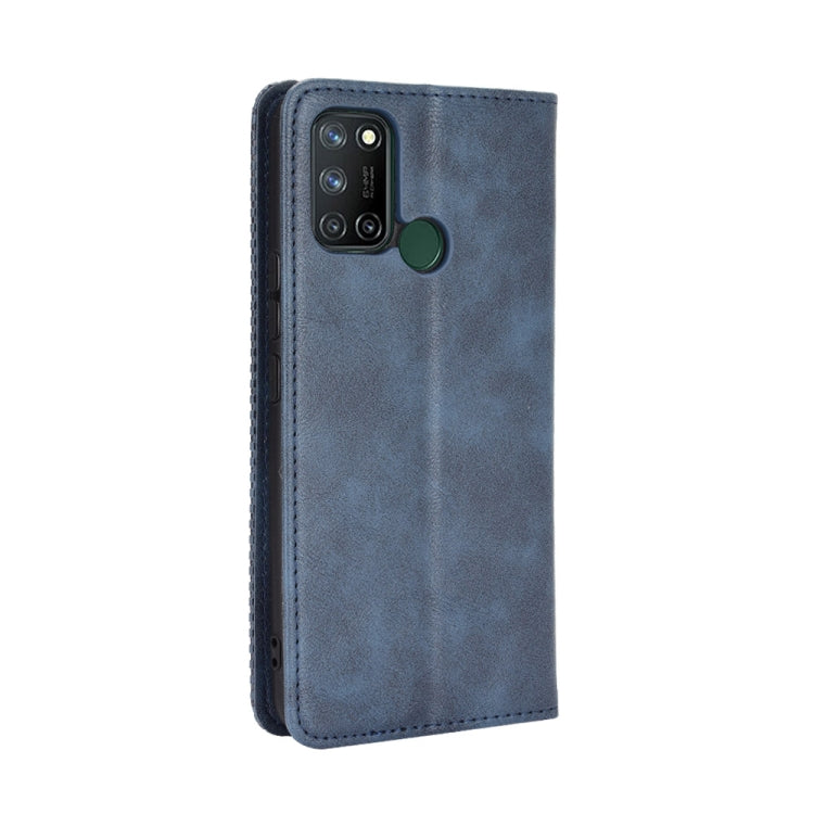 For OPPO Realme C17/ Realme 7i Magnetic Buckle Retro Crazy Horse Texture Horizontal Flip Leather Case with Holder & Card Slots & Photo Frame