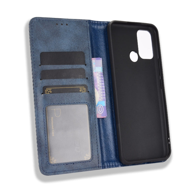 For OPPO Realme C17/ Realme 7i Magnetic Buckle Retro Crazy Horse Texture Horizontal Flip Leather Case with Holder & Card Slots & Photo Frame
