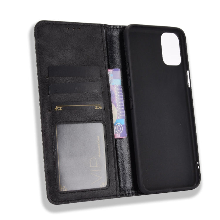 For LG K42 Magnetic Buckle Retro Crazy Horse Texture Horizontal Flip Leather Case , with Holder & Card Slots & Photo Frame