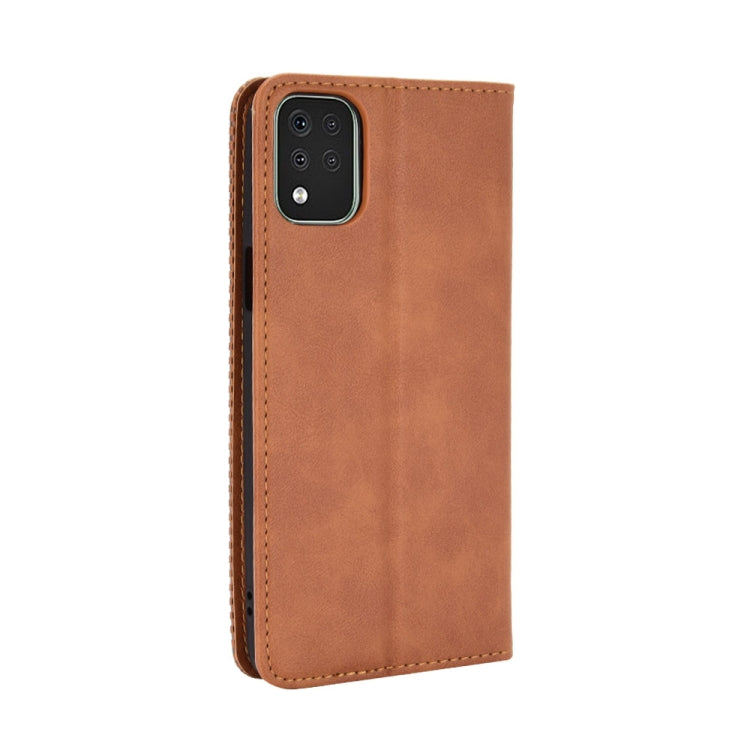 For LG K42 Magnetic Buckle Retro Crazy Horse Texture Horizontal Flip Leather Case , with Holder & Card Slots & Photo Frame