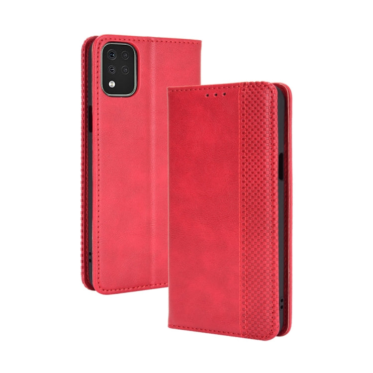 For LG K42 Magnetic Buckle Retro Crazy Horse Texture Horizontal Flip Leather Case , with Holder & Card Slots & Photo Frame