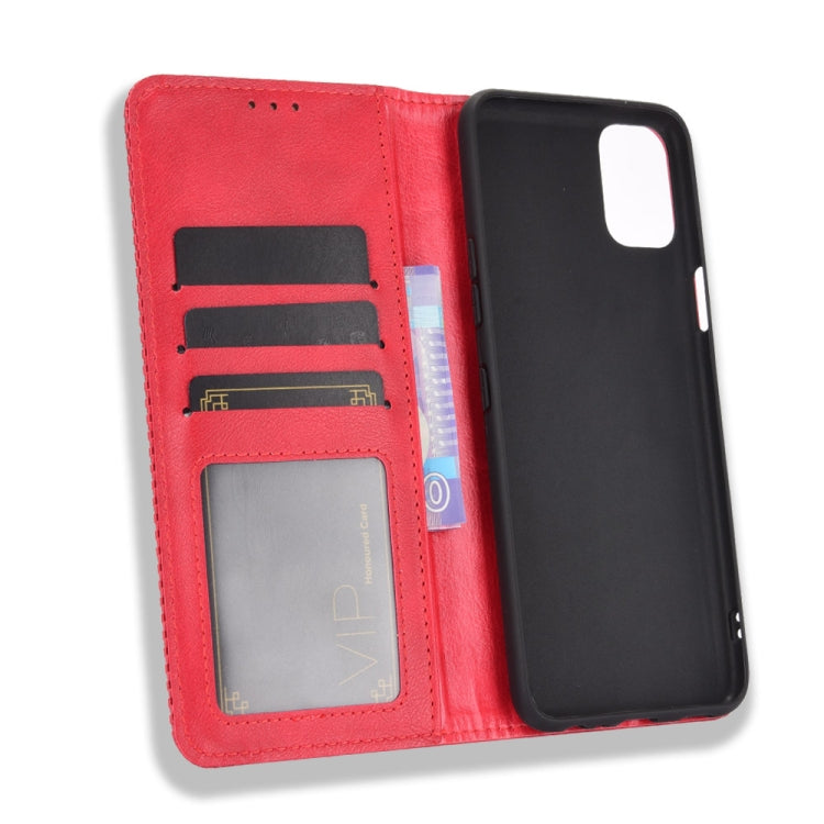 For LG K42 Magnetic Buckle Retro Crazy Horse Texture Horizontal Flip Leather Case , with Holder & Card Slots & Photo Frame