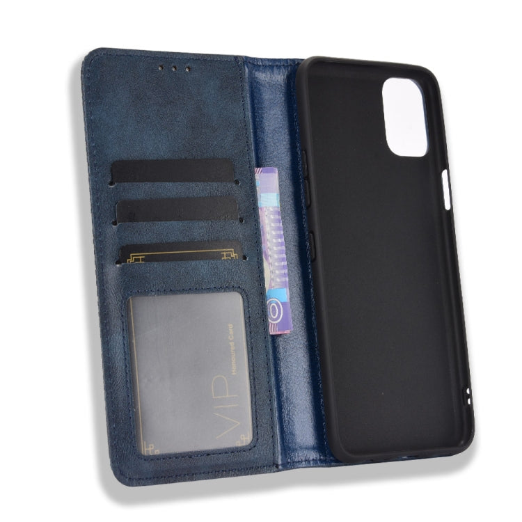 For LG K42 Magnetic Buckle Retro Crazy Horse Texture Horizontal Flip Leather Case , with Holder & Card Slots & Photo Frame