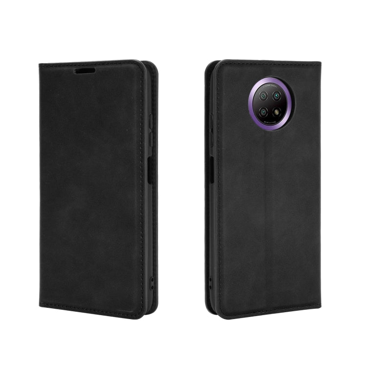 For Xiaomi Redmi Note 9 5G China Version Retro-skin Business Magnetic Suction Leather Case with Holder & Card Slots & Wallet
