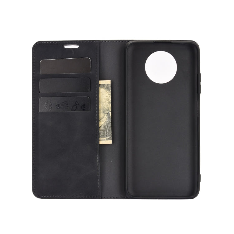 For Xiaomi Redmi Note 9 5G China Version Retro-skin Business Magnetic Suction Leather Case with Holder & Card Slots & Wallet