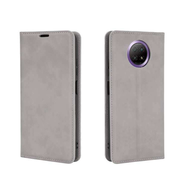 For Xiaomi Redmi Note 9 5G China Version Retro-skin Business Magnetic Suction Leather Case with Holder & Card Slots & Wallet