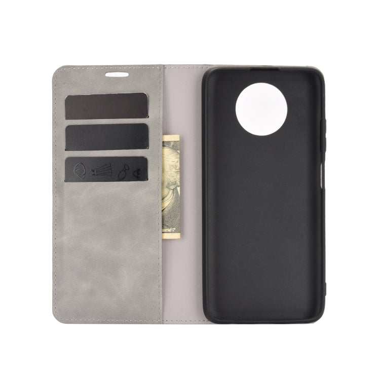 For Xiaomi Redmi Note 9 5G China Version Retro-skin Business Magnetic Suction Leather Case with Holder & Card Slots & Wallet