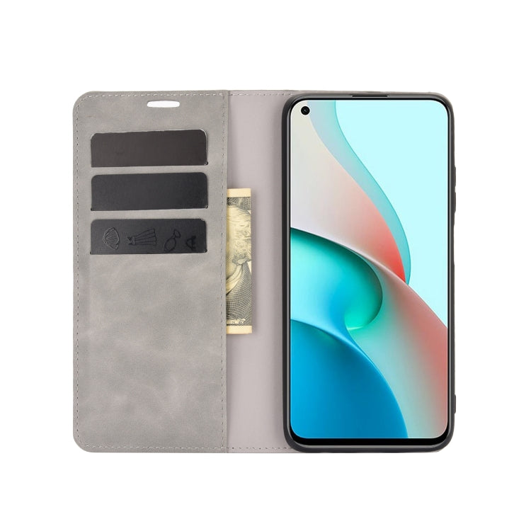 For Xiaomi Redmi Note 9 5G China Version Retro-skin Business Magnetic Suction Leather Case with Holder & Card Slots & Wallet