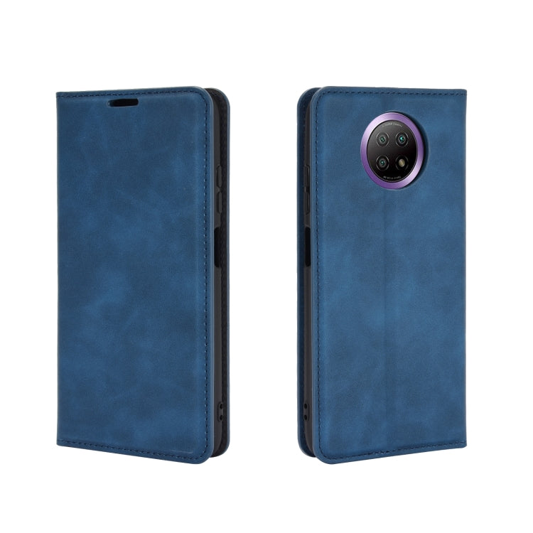 For Xiaomi Redmi Note 9 5G China Version Retro-skin Business Magnetic Suction Leather Case with Holder & Card Slots & Wallet