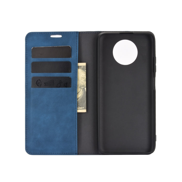 For Xiaomi Redmi Note 9 5G China Version Retro-skin Business Magnetic Suction Leather Case with Holder & Card Slots & Wallet