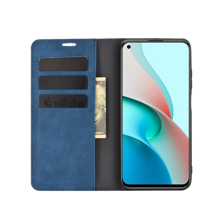 For Xiaomi Redmi Note 9 5G China Version Retro-skin Business Magnetic Suction Leather Case with Holder & Card Slots & Wallet