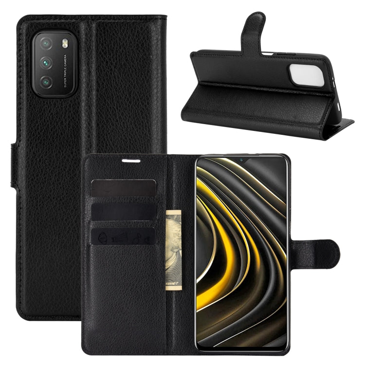 For Xiaomi Poco M3 Litchi Texture Horizontal Flip Protective Case with Holder & Card Slots & Wallet