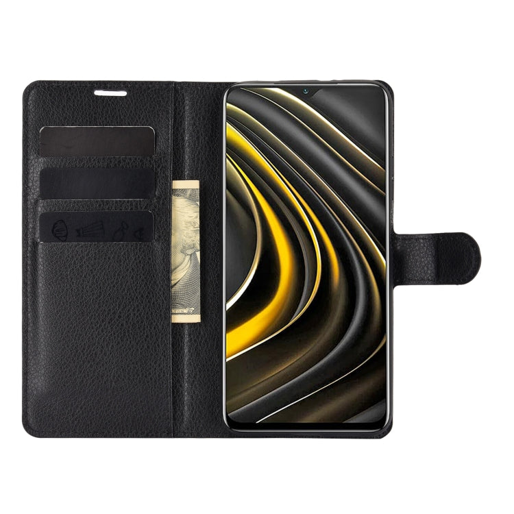 For Xiaomi Poco M3 Litchi Texture Horizontal Flip Protective Case with Holder & Card Slots & Wallet