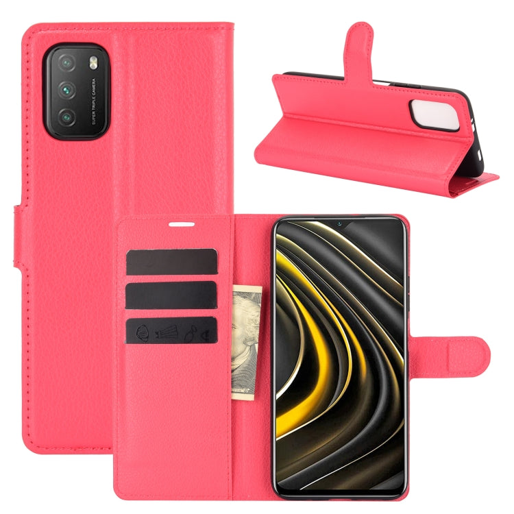 For Xiaomi Poco M3 Litchi Texture Horizontal Flip Protective Case with Holder & Card Slots & Wallet