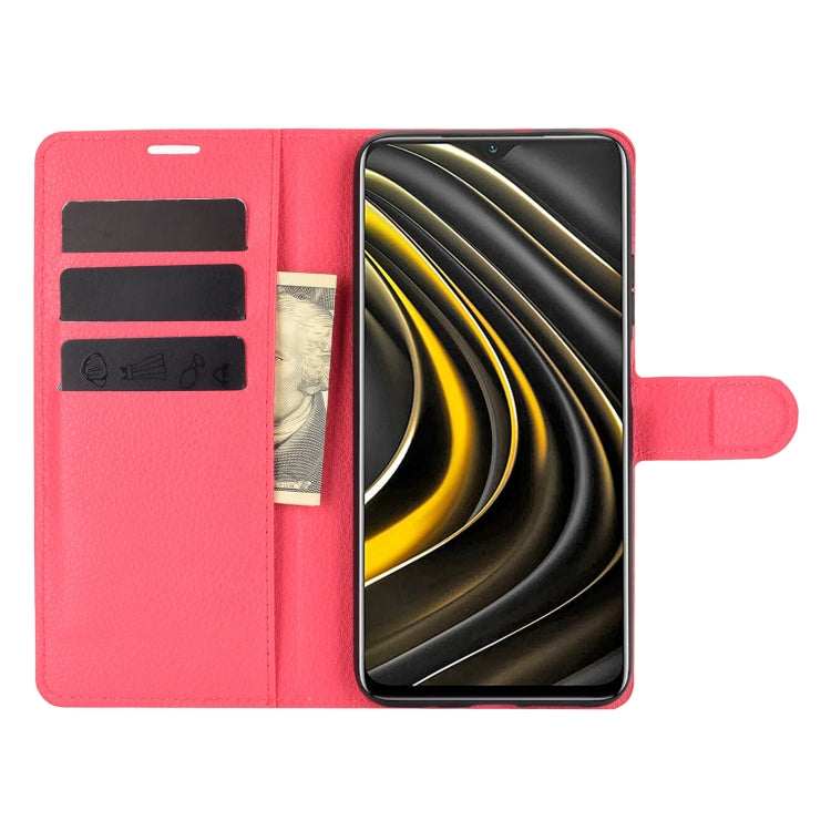 For Xiaomi Poco M3 Litchi Texture Horizontal Flip Protective Case with Holder & Card Slots & Wallet