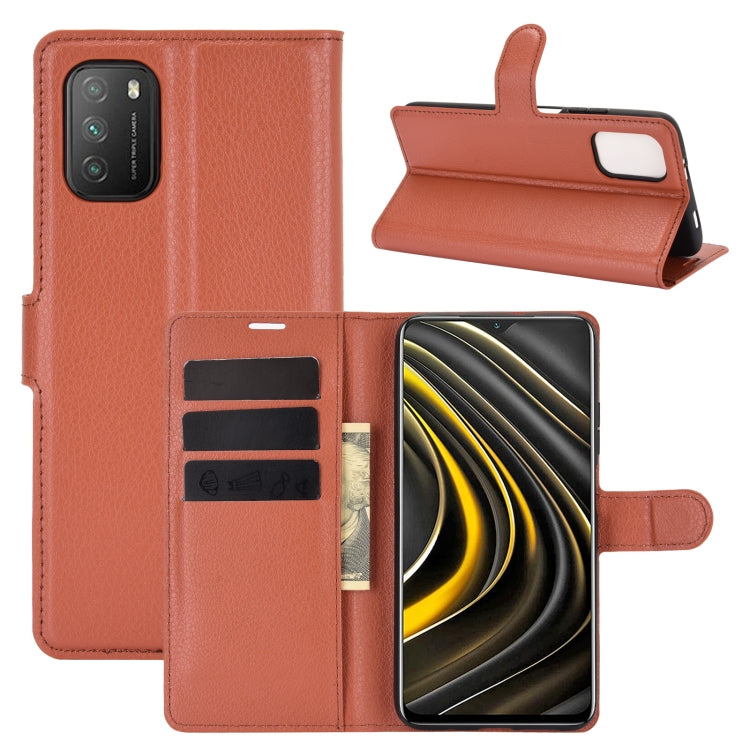 For Xiaomi Poco M3 Litchi Texture Horizontal Flip Protective Case with Holder & Card Slots & Wallet