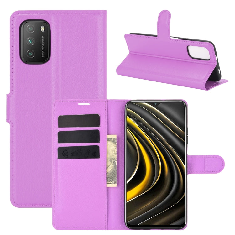 For Xiaomi Poco M3 Litchi Texture Horizontal Flip Protective Case with Holder & Card Slots & Wallet