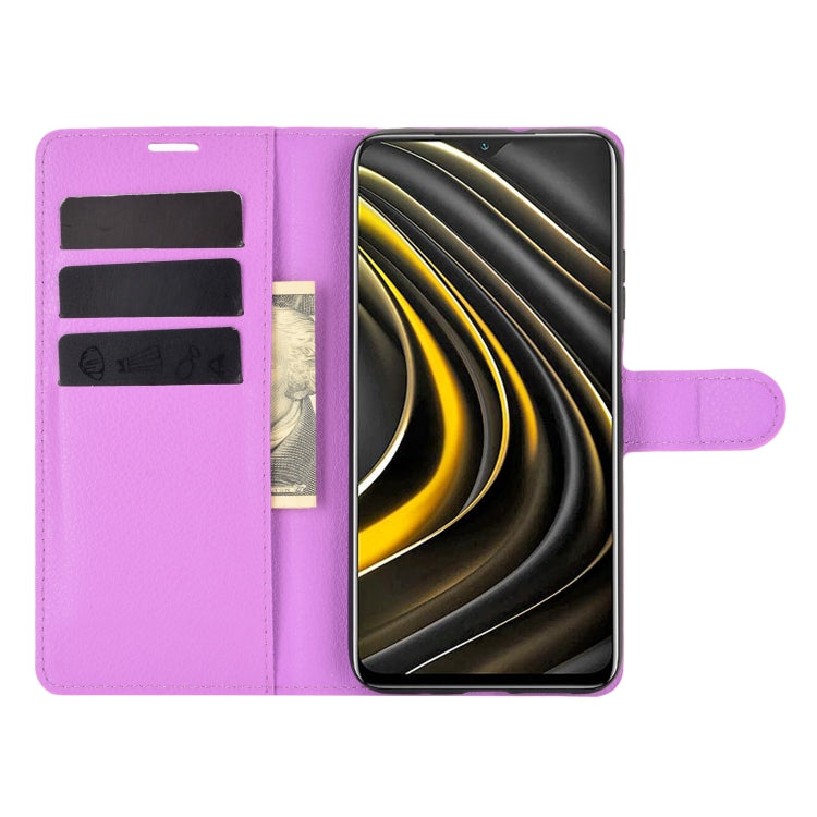 For Xiaomi Poco M3 Litchi Texture Horizontal Flip Protective Case with Holder & Card Slots & Wallet