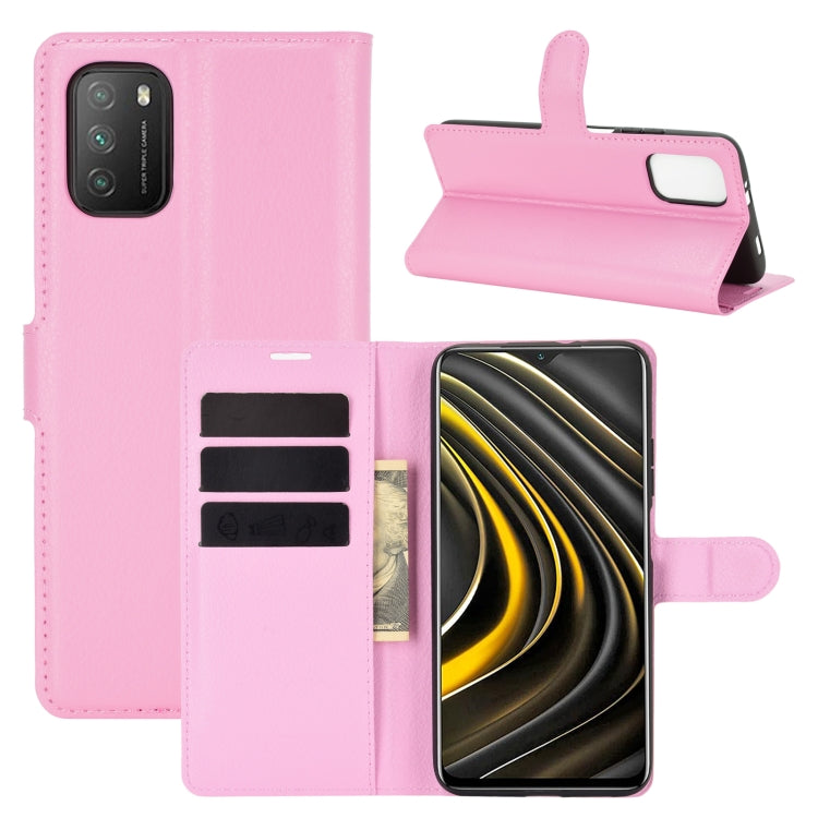 For Xiaomi Poco M3 Litchi Texture Horizontal Flip Protective Case with Holder & Card Slots & Wallet