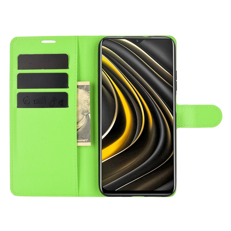 For Xiaomi Poco M3 Litchi Texture Horizontal Flip Protective Case with Holder & Card Slots & Wallet