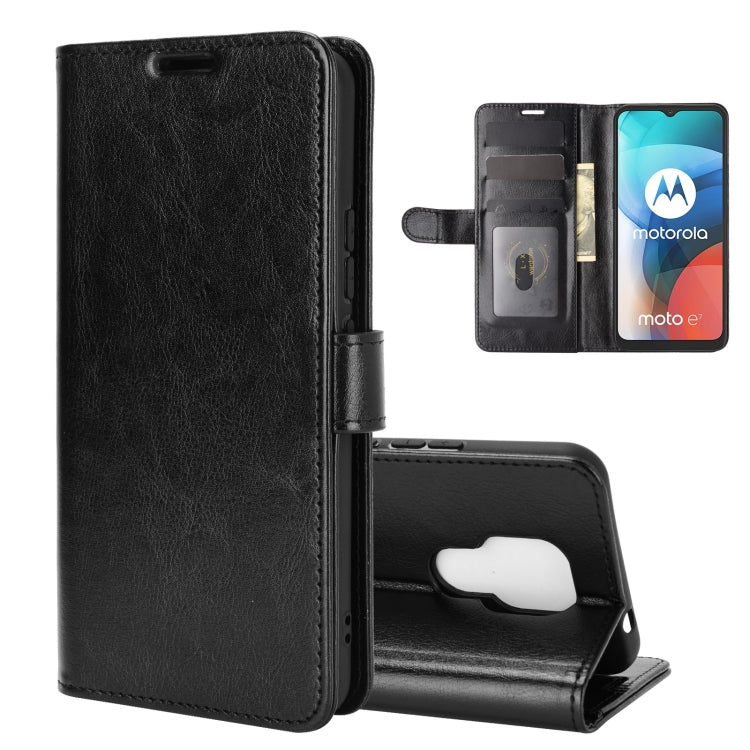 For Motorola Moto E7 R64 Texture Single Horizontal Flip Protective Case with Holder & Card Slots & Wallet& Photo Frame