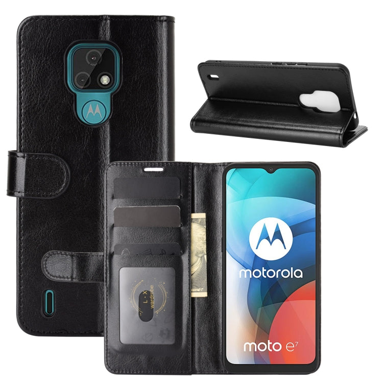 For Motorola Moto E7 R64 Texture Single Horizontal Flip Protective Case with Holder & Card Slots & Wallet& Photo Frame
