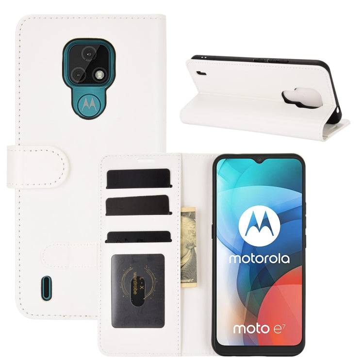 For Motorola Moto E7 R64 Texture Single Horizontal Flip Protective Case with Holder & Card Slots & Wallet& Photo Frame