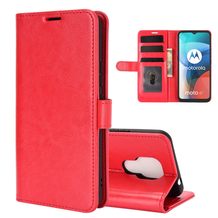 For Motorola Moto E7 R64 Texture Single Horizontal Flip Protective Case with Holder & Card Slots & Wallet& Photo Frame