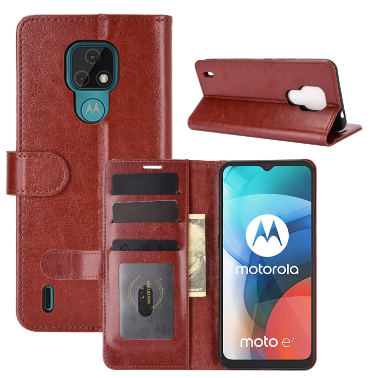 For Motorola Moto E7 R64 Texture Single Horizontal Flip Protective Case with Holder & Card Slots & Wallet& Photo Frame