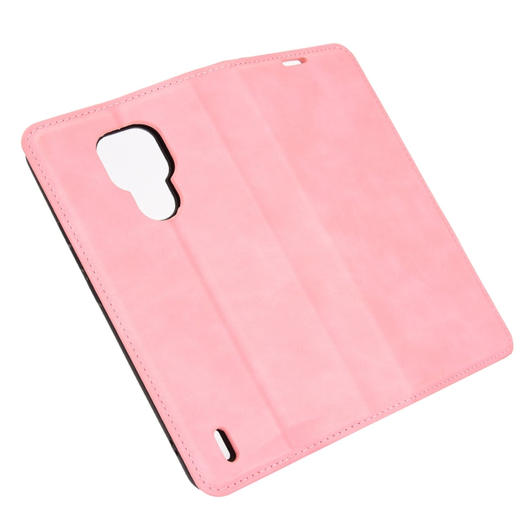 For Motorola Moto E7 Retro-skin Business Magnetic Suction Leather Case with Holder & Card Slots & Wallet