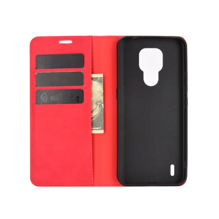 For Motorola Moto E7 Retro-skin Business Magnetic Suction Leather Case with Holder & Card Slots & Wallet