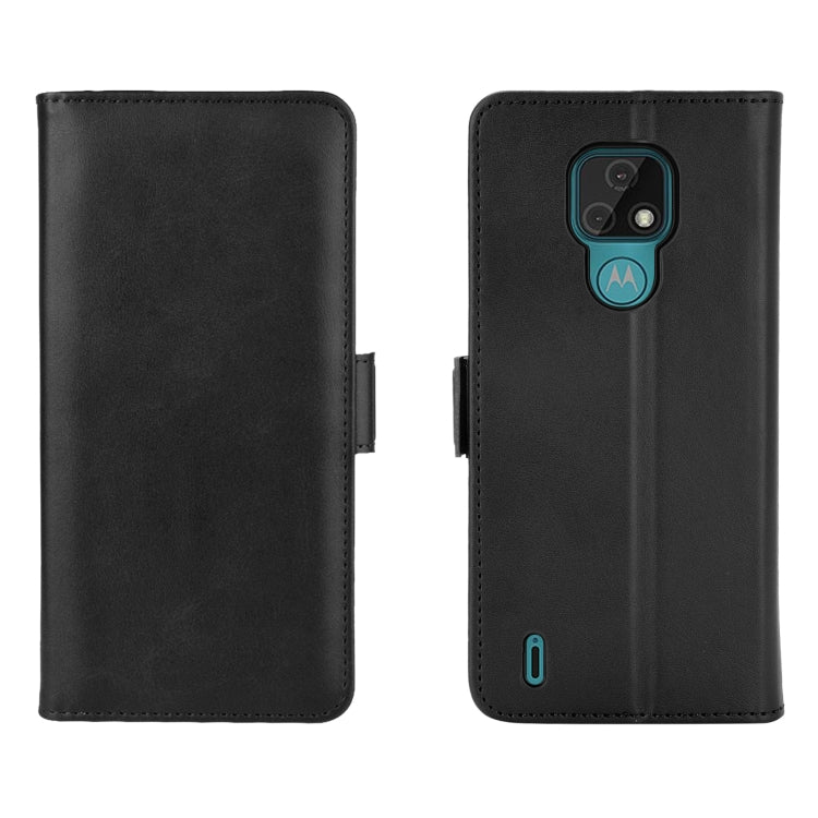 For Motorola Moto E7 Dual-side Magnetic Buckle Horizontal Flip Leather Case with Holder & Card Slots & Wallet