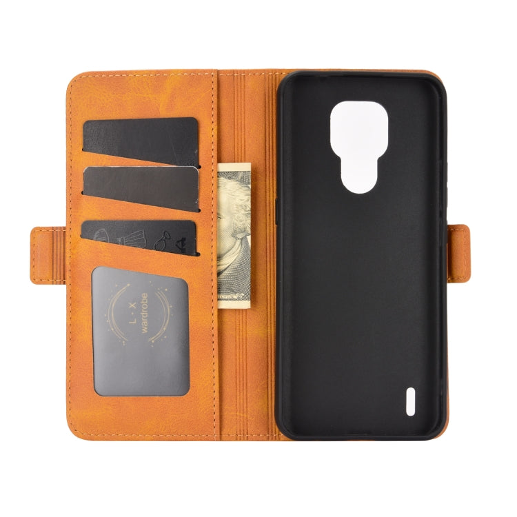 For Motorola Moto E7 Dual-side Magnetic Buckle Horizontal Flip Leather Case with Holder & Card Slots & Wallet