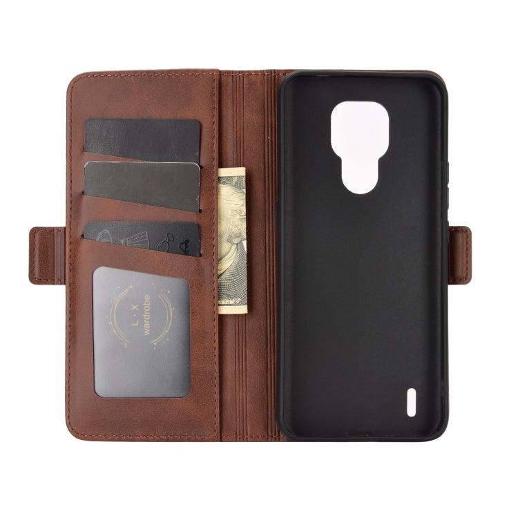 For Motorola Moto E7 Dual-side Magnetic Buckle Horizontal Flip Leather Case with Holder & Card Slots & Wallet