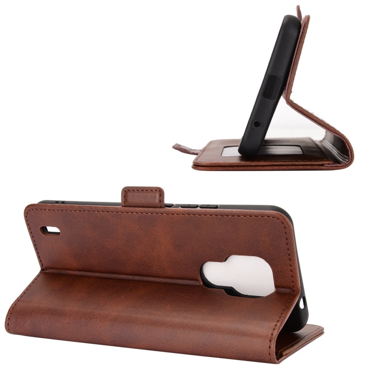 For Motorola Moto E7 Dual-side Magnetic Buckle Horizontal Flip Leather Case with Holder & Card Slots & Wallet