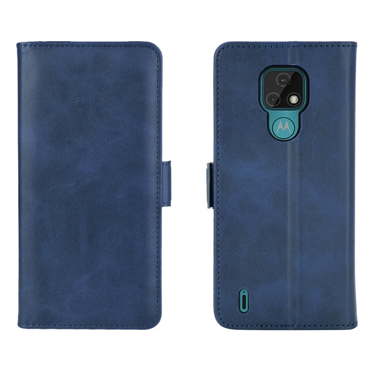 For Motorola Moto E7 Dual-side Magnetic Buckle Horizontal Flip Leather Case with Holder & Card Slots & Wallet